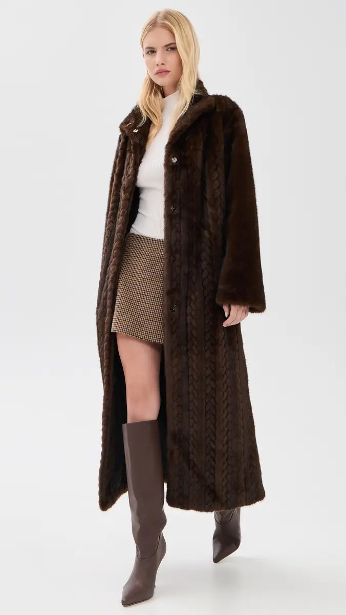 Avec Les Filles Combo Body Long Coat | Thumbnail 5