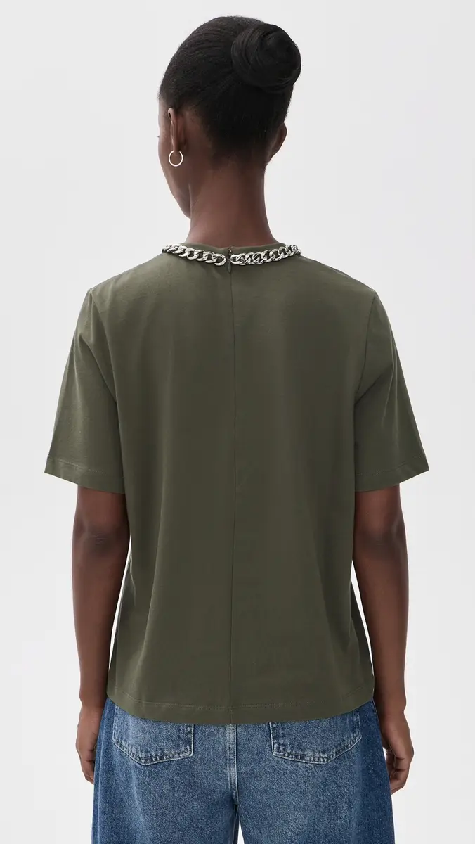 Essentiel Antwerp Klaim T-Shirt with Chain Dusty Green | Thumbnail 3 Essentiel Antwerp Klaim T-Shirt with Chain Dusty Green | Thumbnail 3