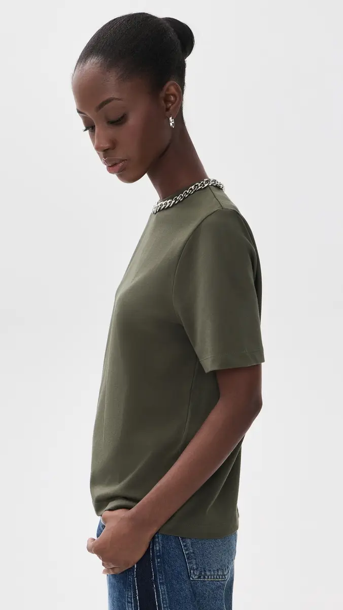 Essentiel Antwerp Klaim T-Shirt with Chain Dusty Green | Thumbnail 4 Essentiel Antwerp Klaim T-Shirt with Chain Dusty Green | Thumbnail 4