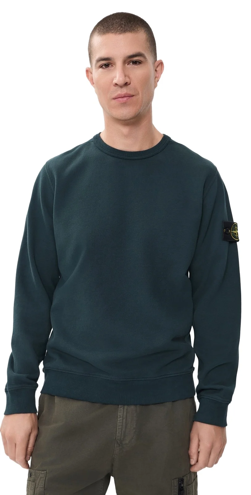 Stone Island Brushed Cotton Fleece Sweatshirt