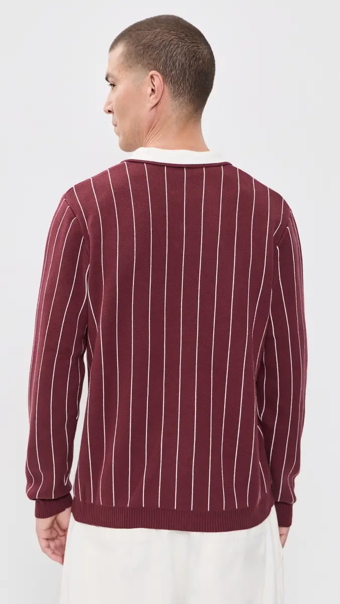Les Deux Signature Knitted Long Sleeve Polo | Thumbnail 3