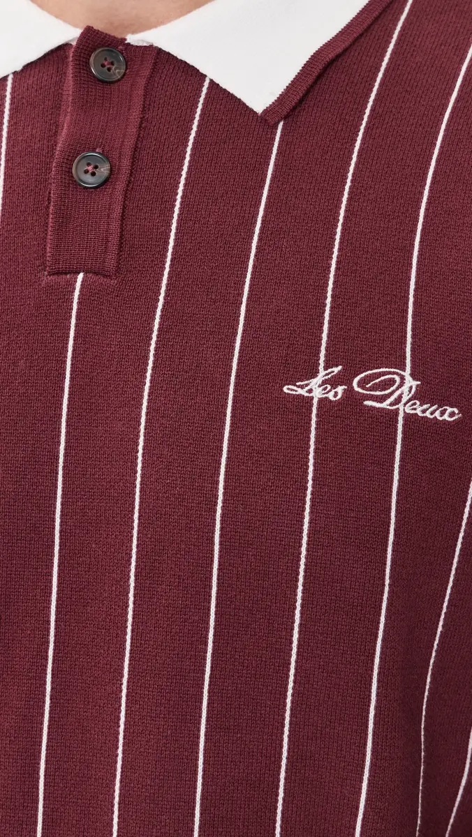 Les Deux Signature Knitted Long Sleeve Polo | Thumbnail 6