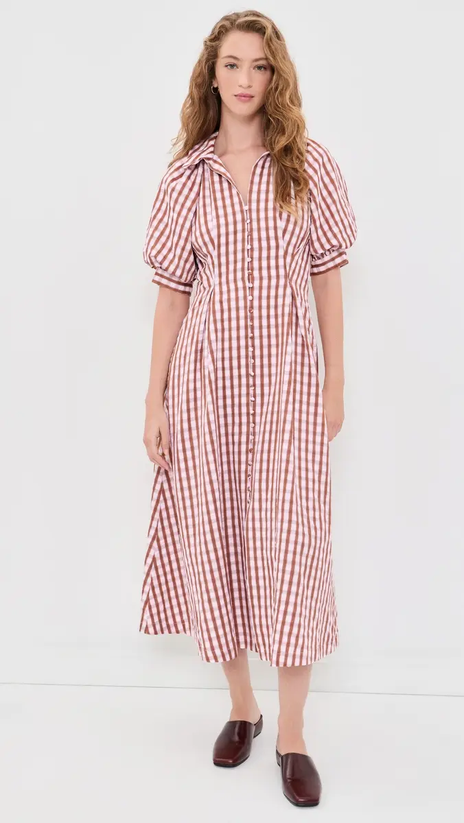 English Factory Gingham Check Midi Dress | Thumbnail 5 English Factory Gingham Check Midi Dress | Thumbnail 5
