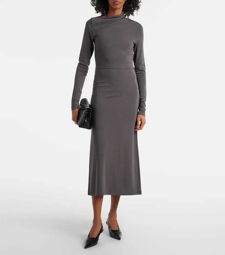 TOTEME Draped jersey midi dress | Thumbnail 2
