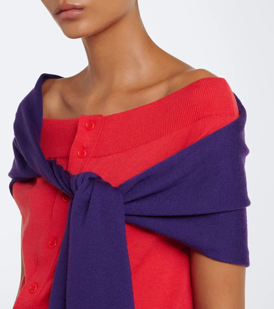 JW Anderson Layered off-shoulder wool top | Thumbnail 3