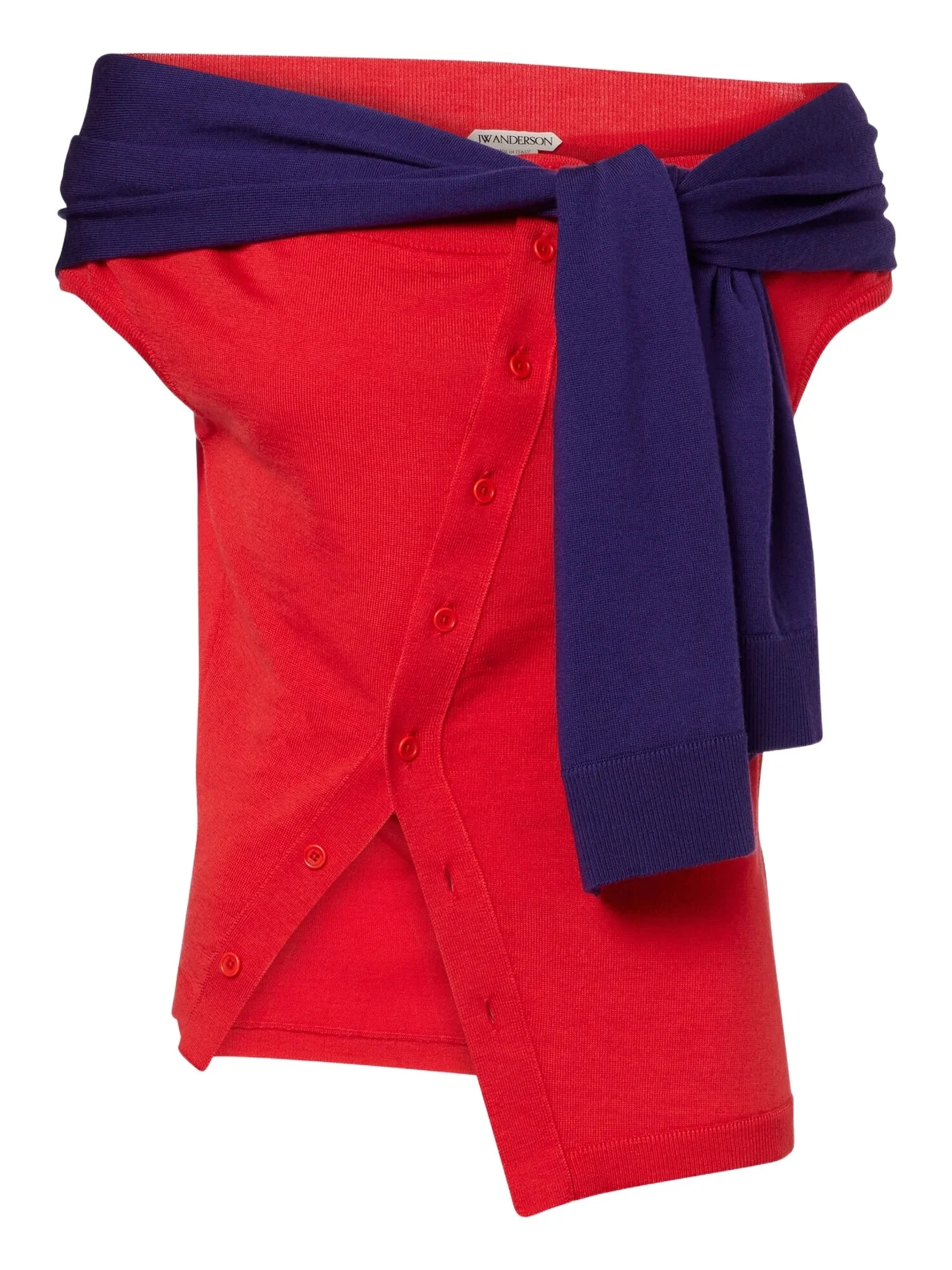 Layered off-shoulder wool top Layered off-shoulder wool top