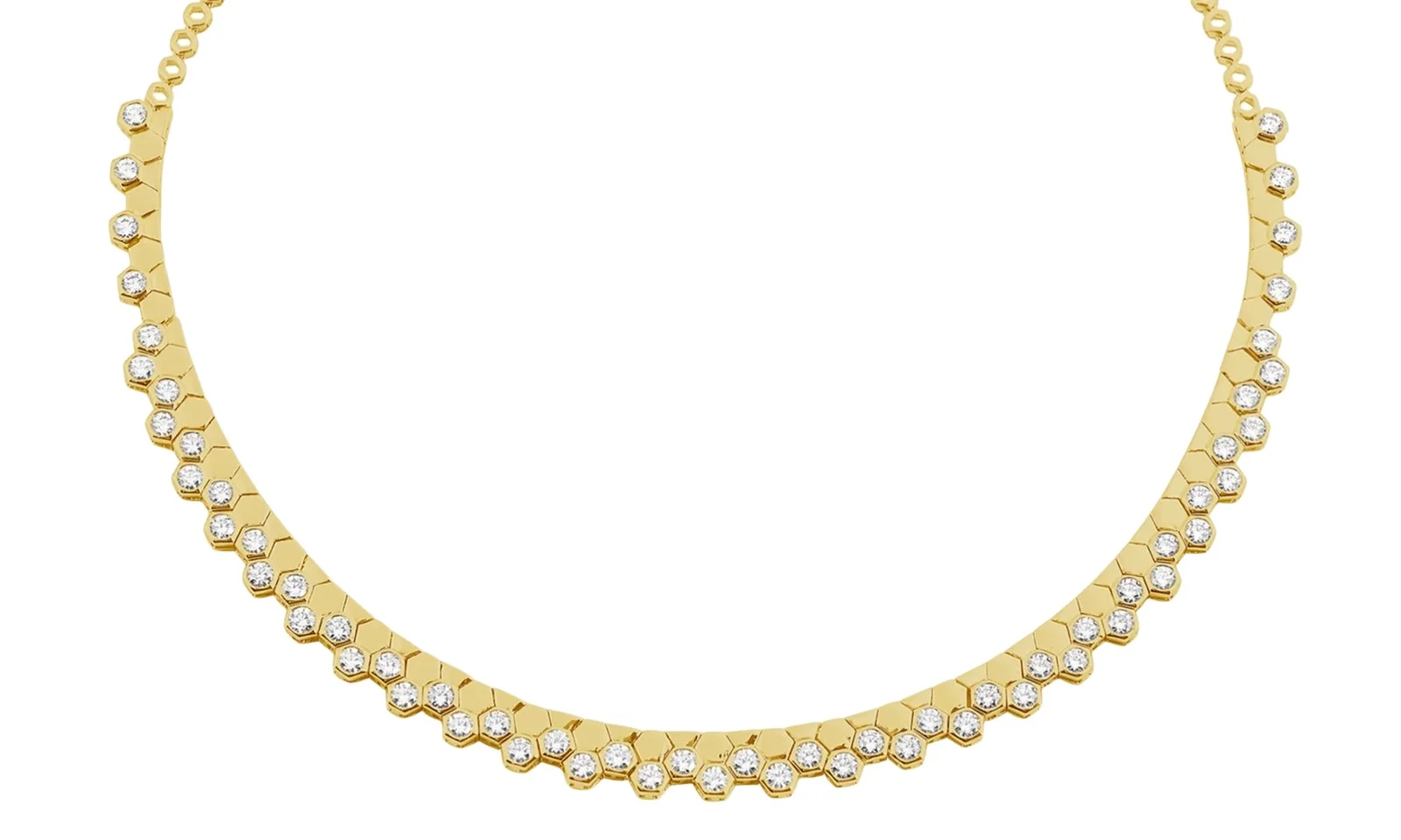 5.04ct Diamond 14K Gold Beehive Necklace 5.04ct Diamond 14K Gold Beehive Necklace