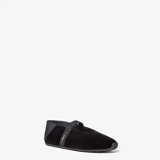 Fendi Academia Velvet Ballet Flats | Thumbnail 2