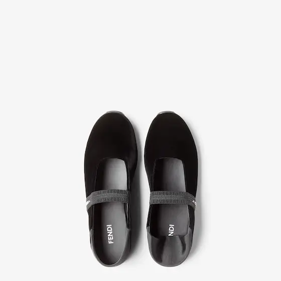 Fendi Academia Velvet Ballet Flats | Thumbnail 5