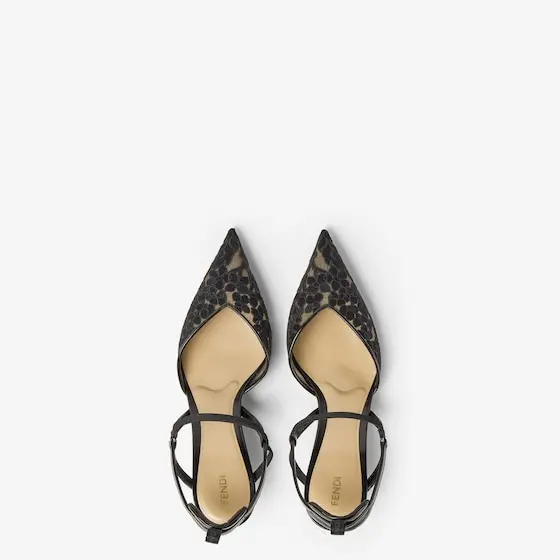 Fendi Very Colibrì Tulle Medium-Heeled Slingbacks | Thumbnail 4