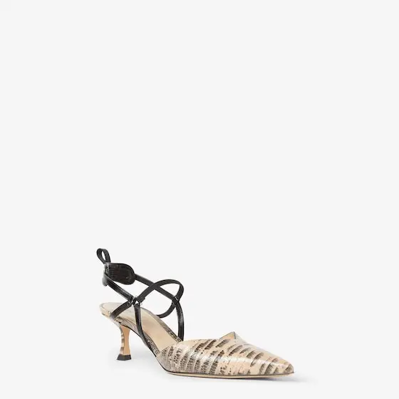 Fendi Very Colibrì Leather Slingbacks with Medium Heel | Thumbnail 2 Fendi Very Colibrì Leather Slingbacks with Medium Heel | Thumbnail 2