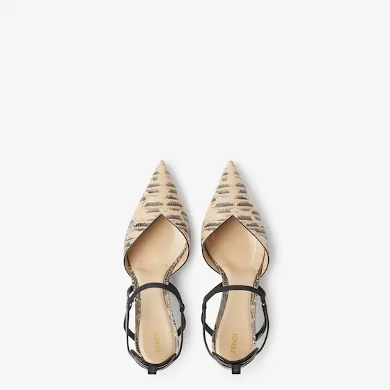 Fendi Very Colibrì Leather Slingbacks with Medium Heel | Thumbnail 4 Fendi Very Colibrì Leather Slingbacks with Medium Heel | Thumbnail 4