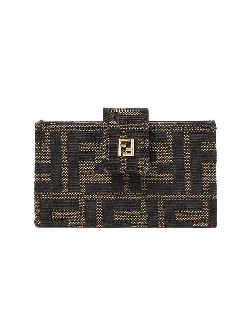 Fendi FF Zucca Jacquard and Leather Card Case