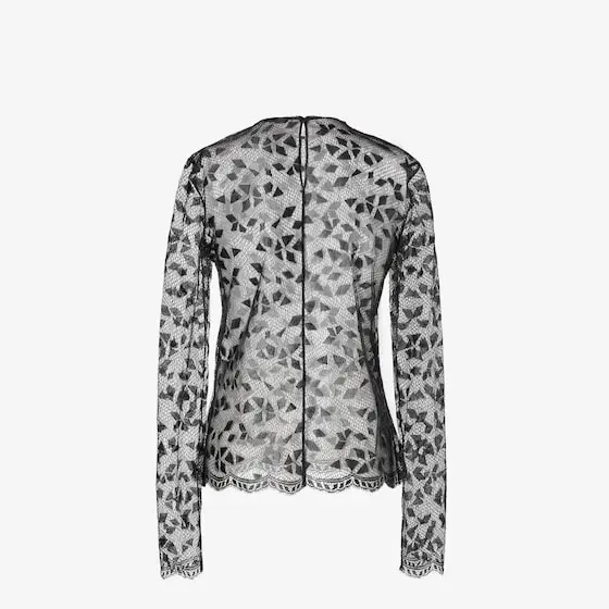 Fendi Slim-fit long-sleeved top made entirely of black Cuneo | Thumbnail 2