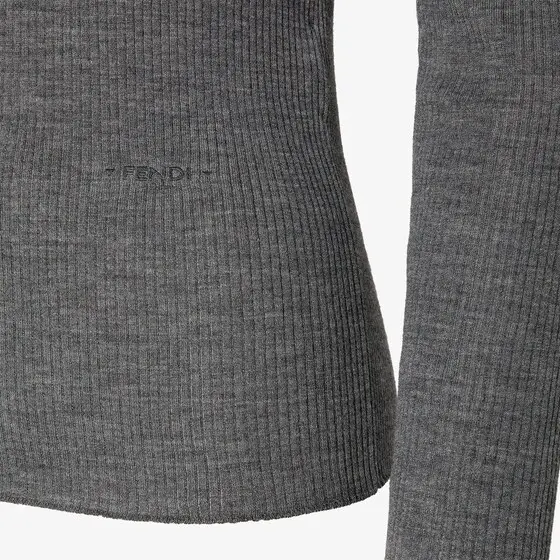 Fendi Mélange Wool Ribbed Sweater | Thumbnail 4 Fendi Mélange Wool Ribbed Sweater | Thumbnail 4