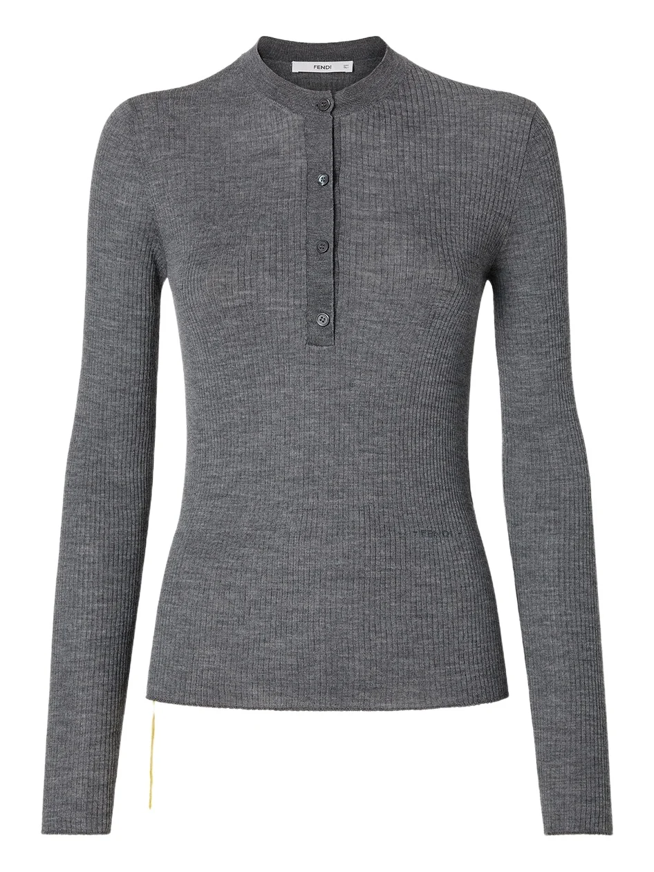 Mélange Wool Ribbed Sweater