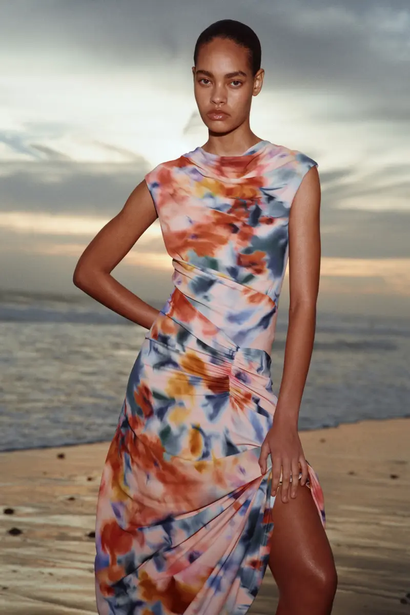 Simkhai Acacia Draped Jersey Midi Dress | Thumbnail 3 Simkhai Acacia Draped Jersey Midi Dress | Thumbnail 3