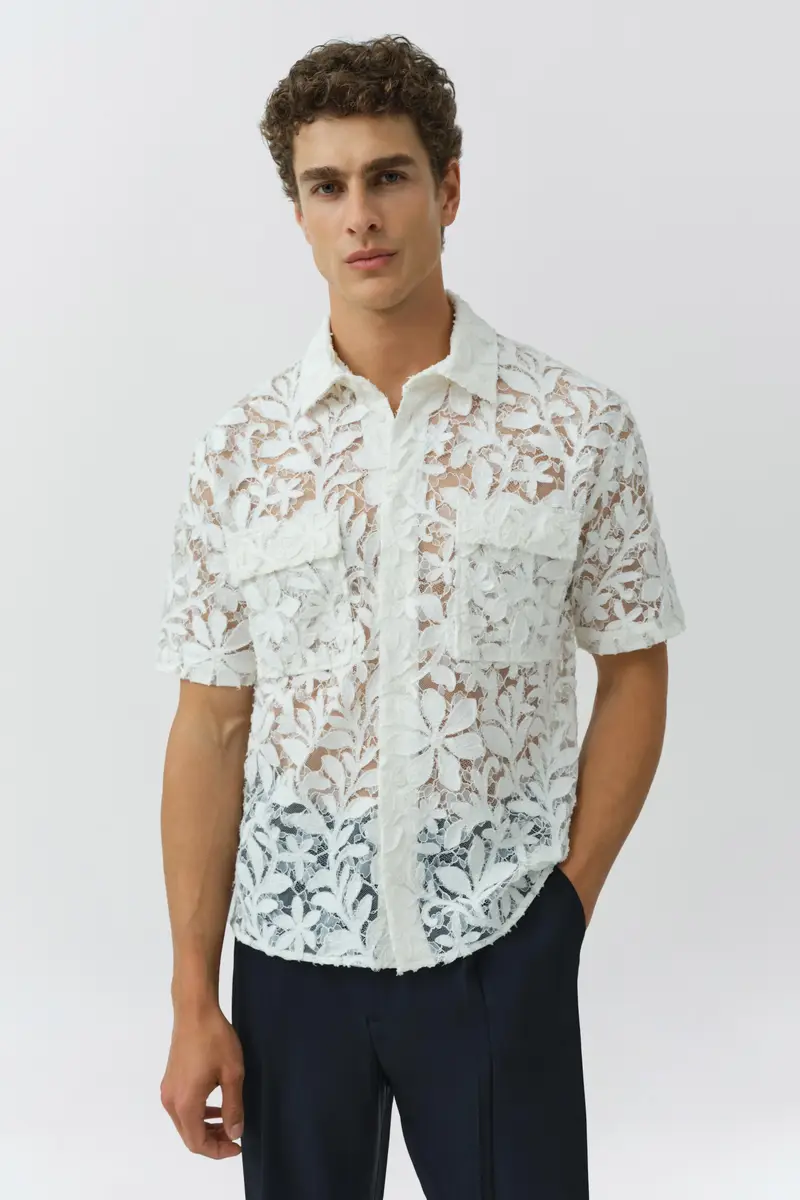 Simkhai Alan Cotton Lace Shirt | Thumbnail 3 Simkhai Alan Cotton Lace Shirt | Thumbnail 3