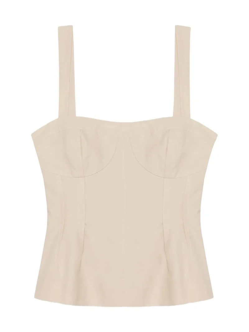 Simkhai April Cotton Faille Bustier Top