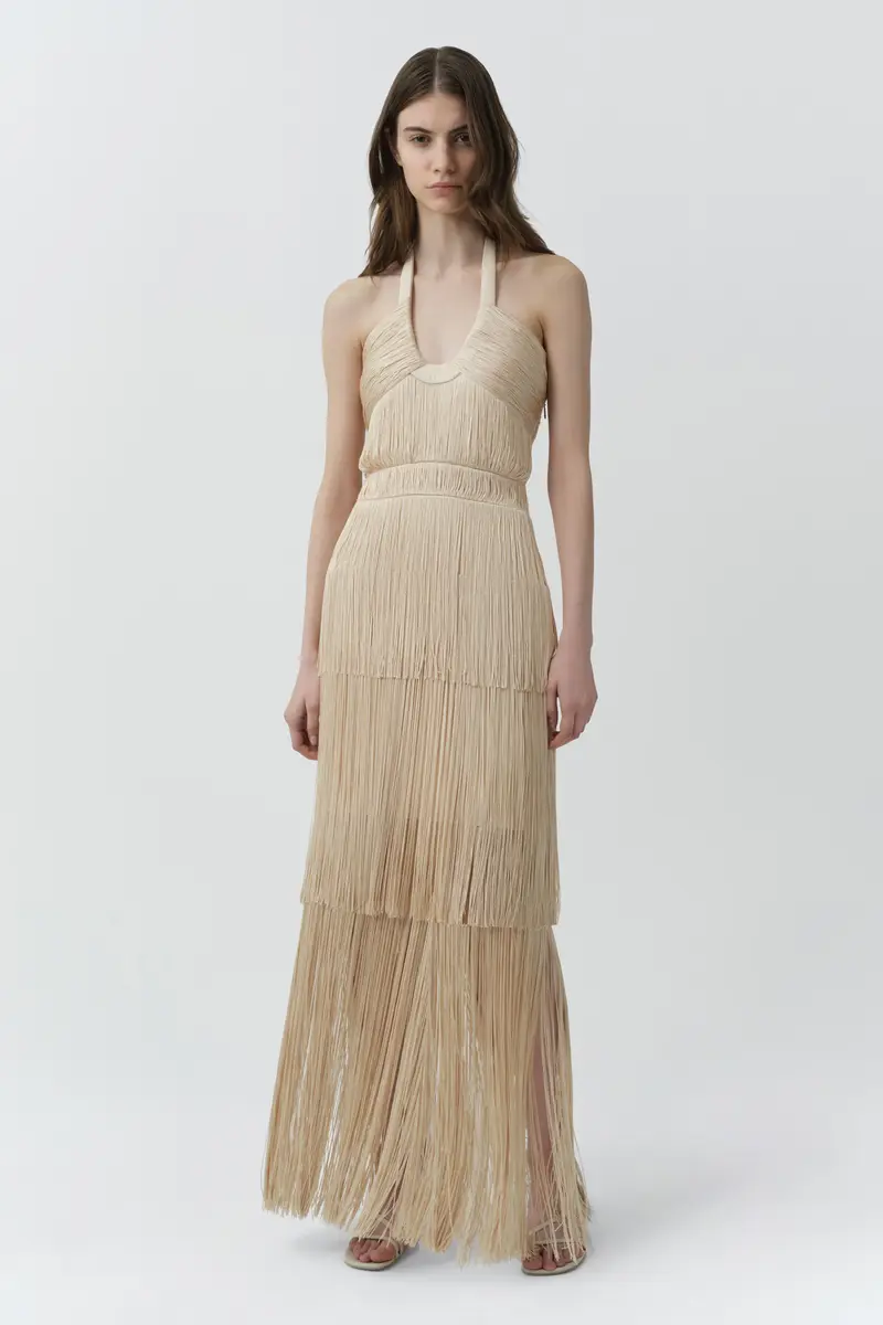 Simkhai Baldwin Draped Fringe Gown | Thumbnail 4 Simkhai Baldwin Draped Fringe Gown | Thumbnail 4