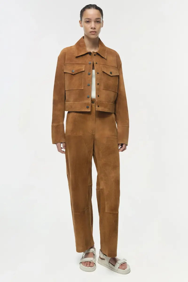 Simkhai Bates Suede Straight Leg Pant | Thumbnail 2