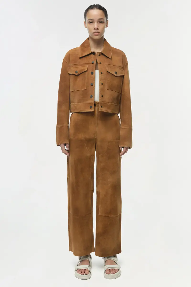 Simkhai Bates Suede Straight Leg Pant | Thumbnail 6
