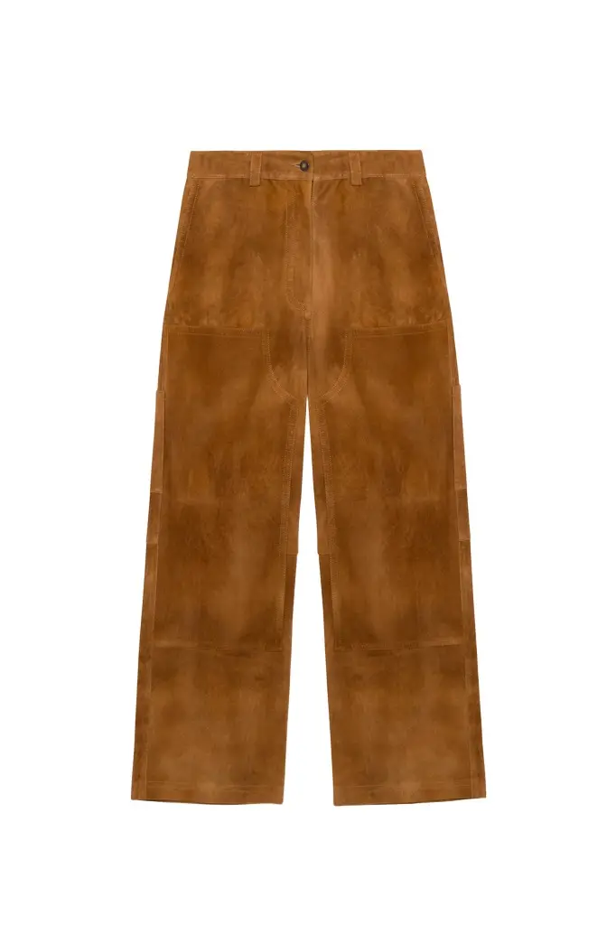 Simkhai Bates Suede Straight Leg Pant