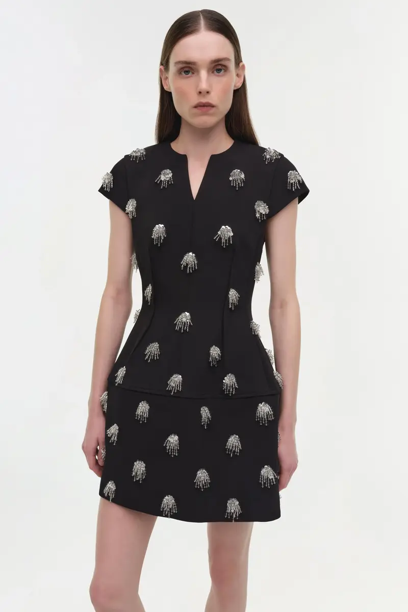 Simkhai Bethanie Twill Embellished Mini Dress | Thumbnail 3 Simkhai Bethanie Twill Embellished Mini Dress | Thumbnail 3