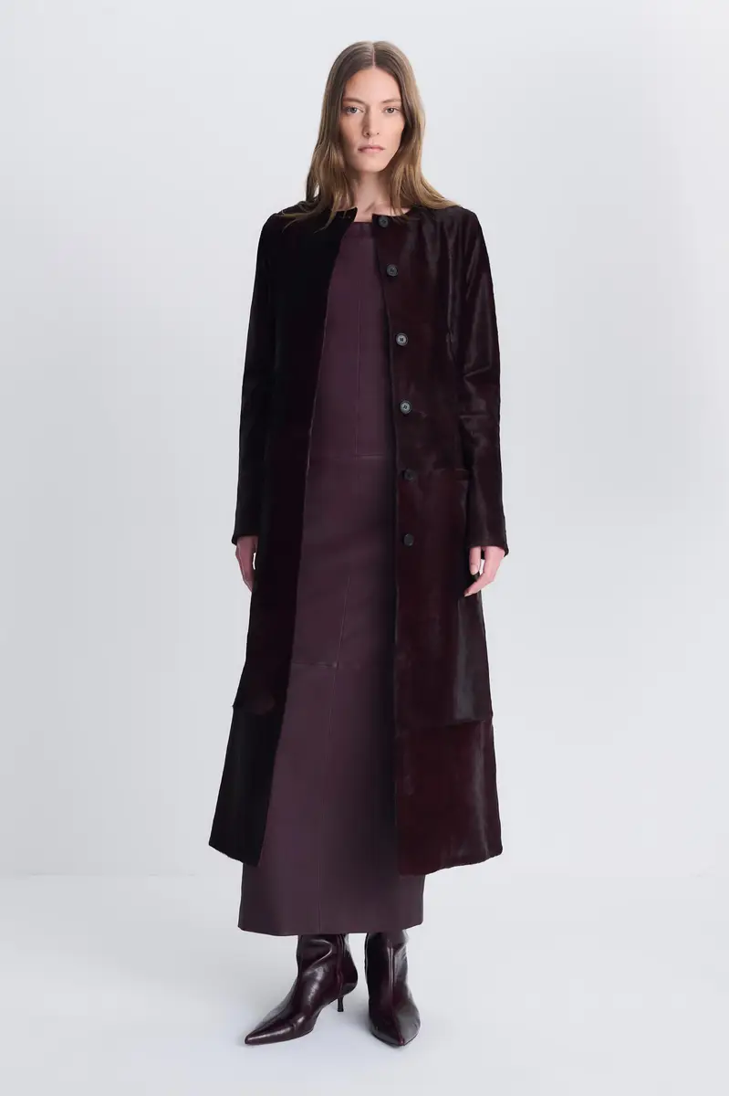 Simkhai Bowie Collarless Calf Hair Coat | Thumbnail 3 Simkhai Bowie Collarless Calf Hair Coat | Thumbnail 3