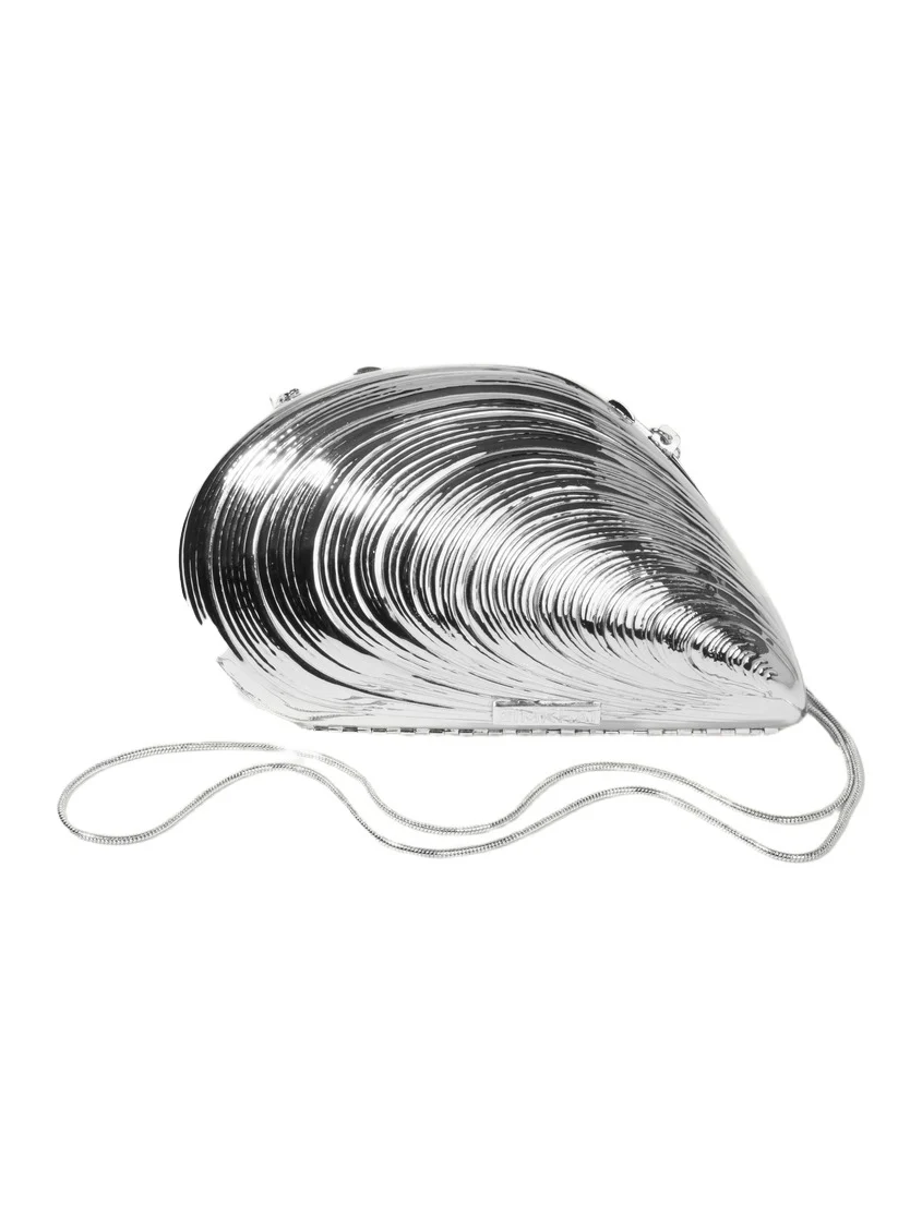 Simkhai Bridget Metal Oyster Clutch