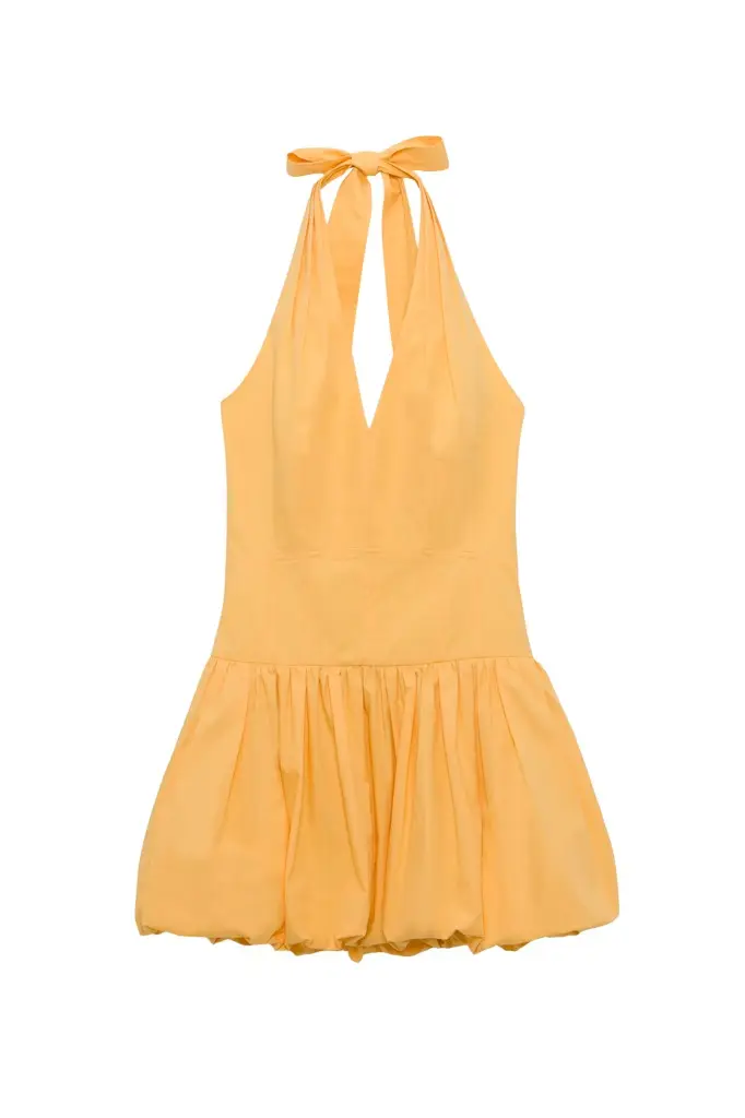 Simkhai Brooke Cotton Halter Mini Dress