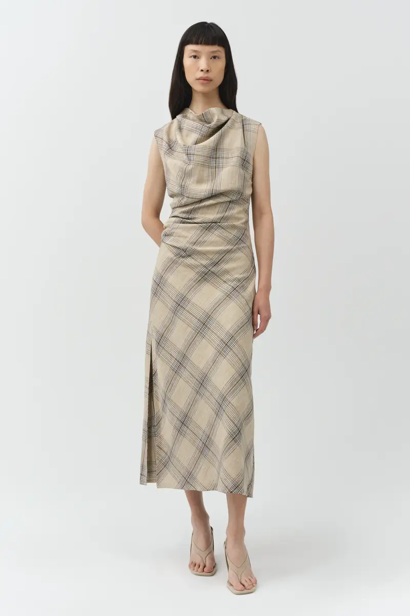 Simkhai Burke Draped Midi Dress | Thumbnail 2 Simkhai Burke Draped Midi Dress | Thumbnail 2