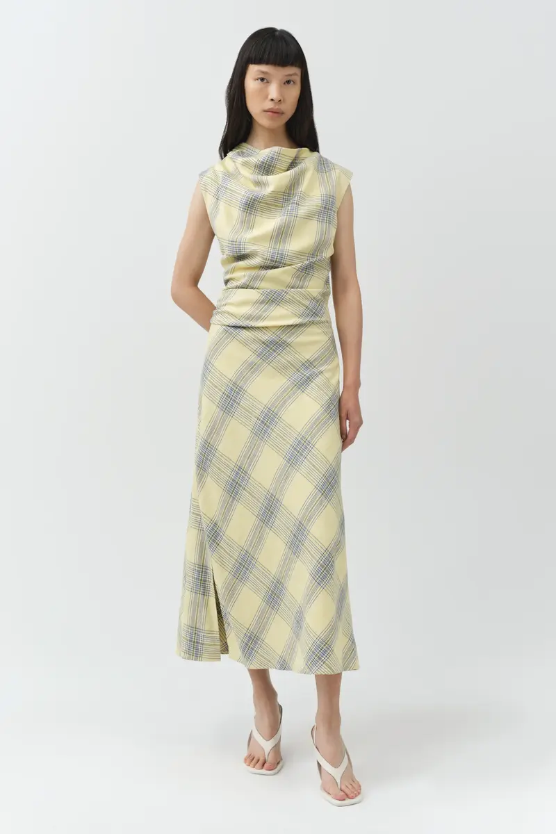Simkhai Burke Draped Midi Dress | Thumbnail 2 Simkhai Burke Draped Midi Dress | Thumbnail 2