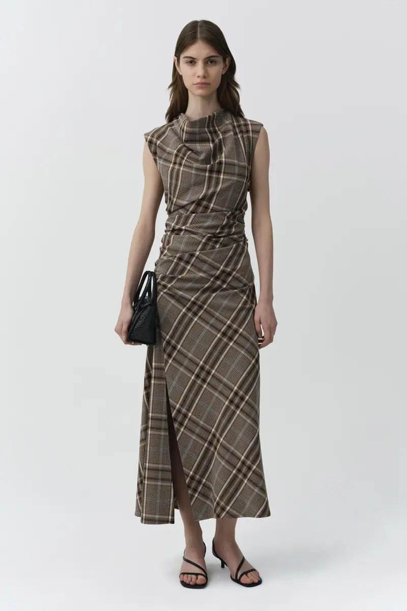 Simkhai Burke Draped Midi Dress | Thumbnail 2 Simkhai Burke Draped Midi Dress | Thumbnail 2