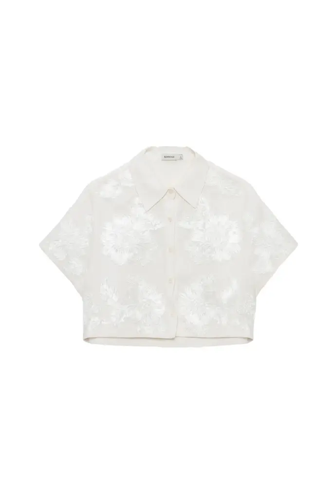 Simkhai Callie Soutache Linen Camp Shirt