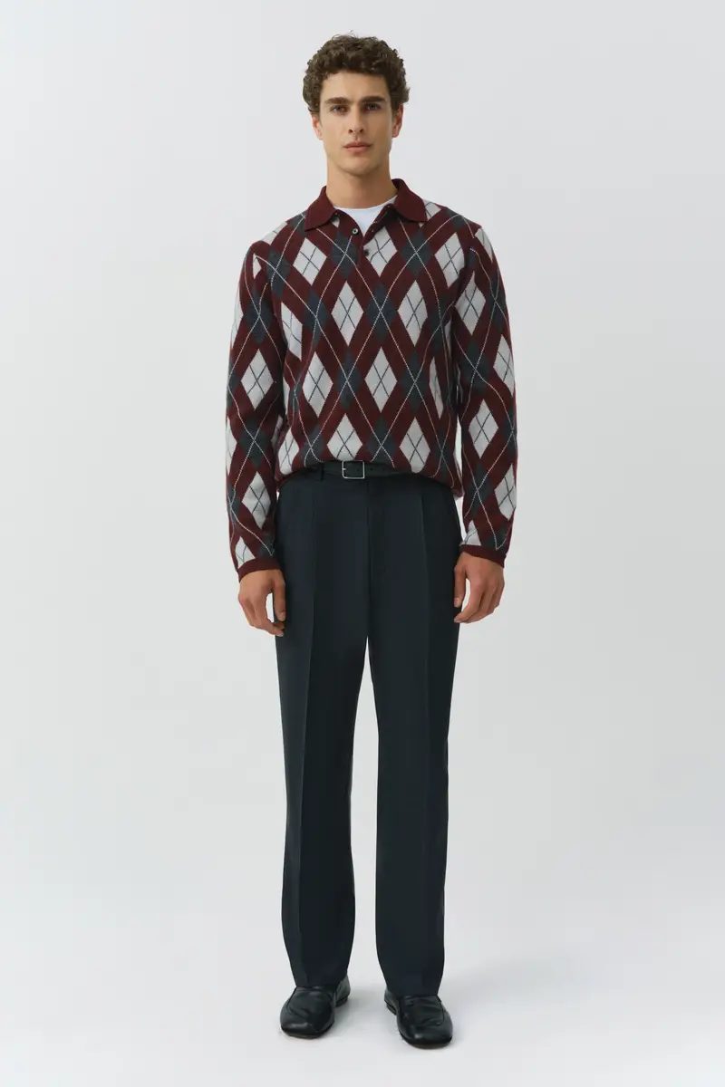 Simkhai Callum Cashmere Argyle Polo | Thumbnail 2 Simkhai Callum Cashmere Argyle Polo | Thumbnail 2