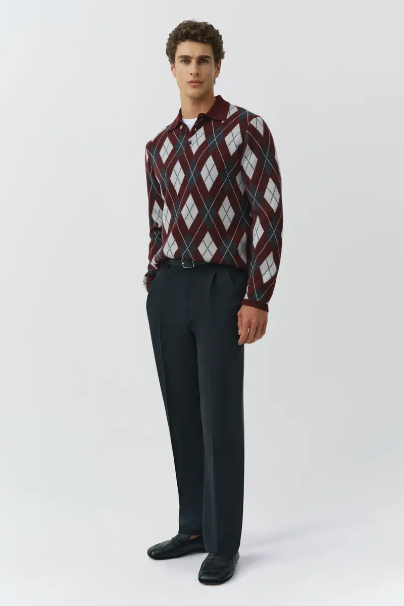 Simkhai Callum Cashmere Argyle Polo | Thumbnail 4 Simkhai Callum Cashmere Argyle Polo | Thumbnail 4