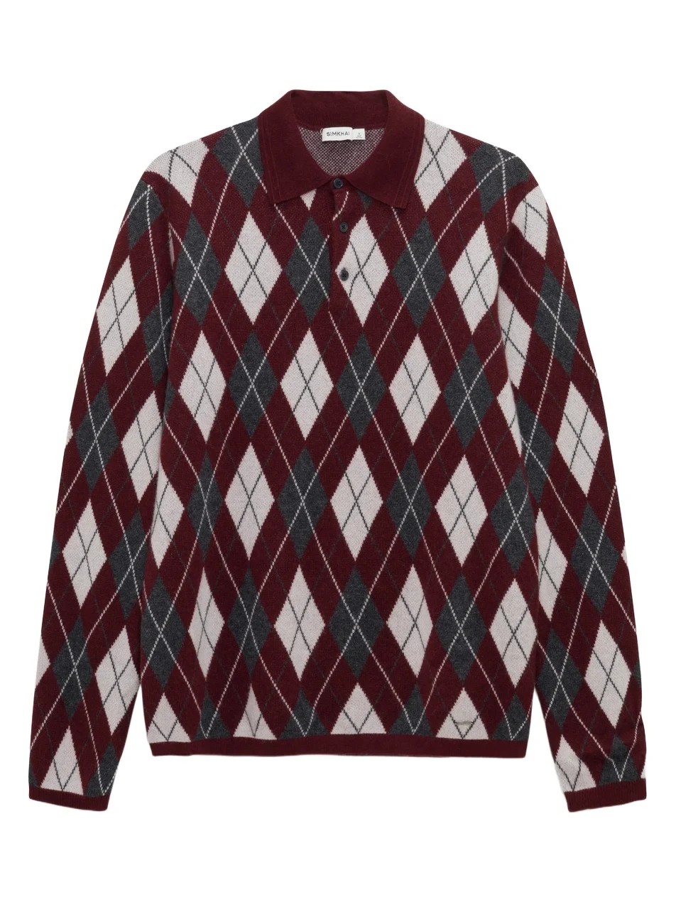 Callum Cashmere Argyle Polo Callum Cashmere Argyle Polo