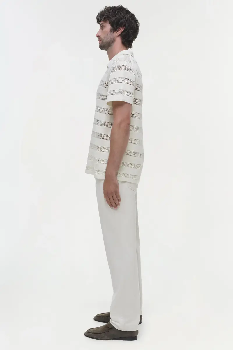 Simkhai Calvin Striped Mesh Polo | Thumbnail 4