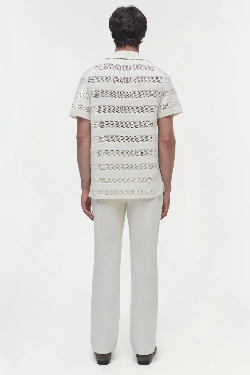 Simkhai Calvin Striped Mesh Polo | Thumbnail 5