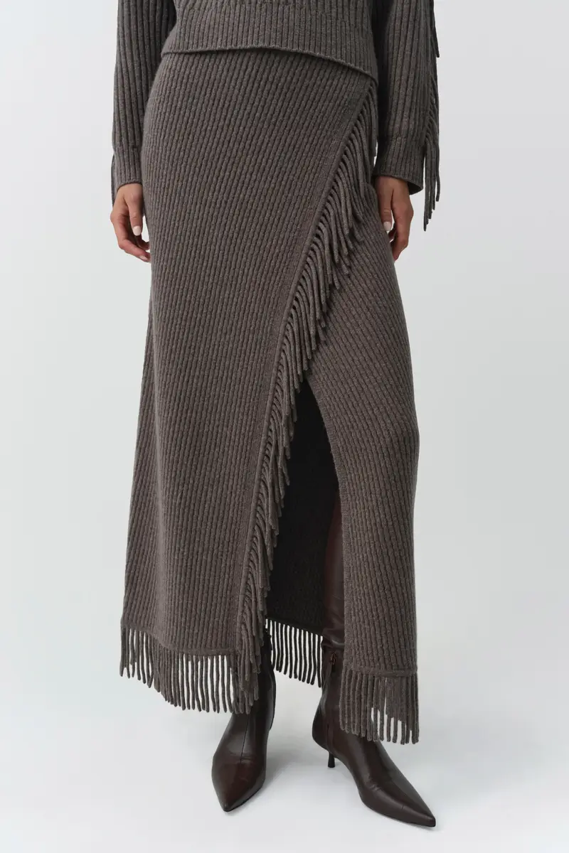 Simkhai Casey Knit Fringe Midi Skirt | Thumbnail 3 Simkhai Casey Knit Fringe Midi Skirt | Thumbnail 3