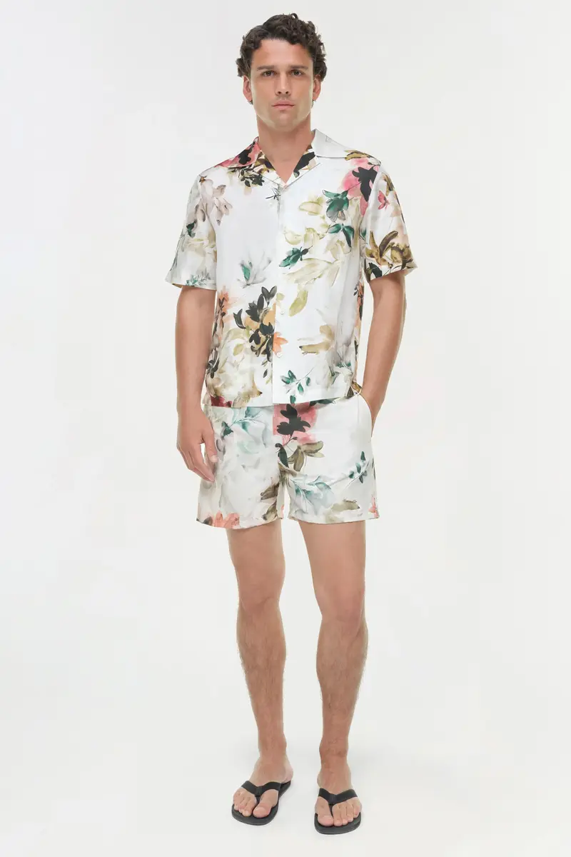 Simkhai Casper Floral Printed Silk Shirt | Thumbnail 2 Simkhai Casper Floral Printed Silk Shirt | Thumbnail 2