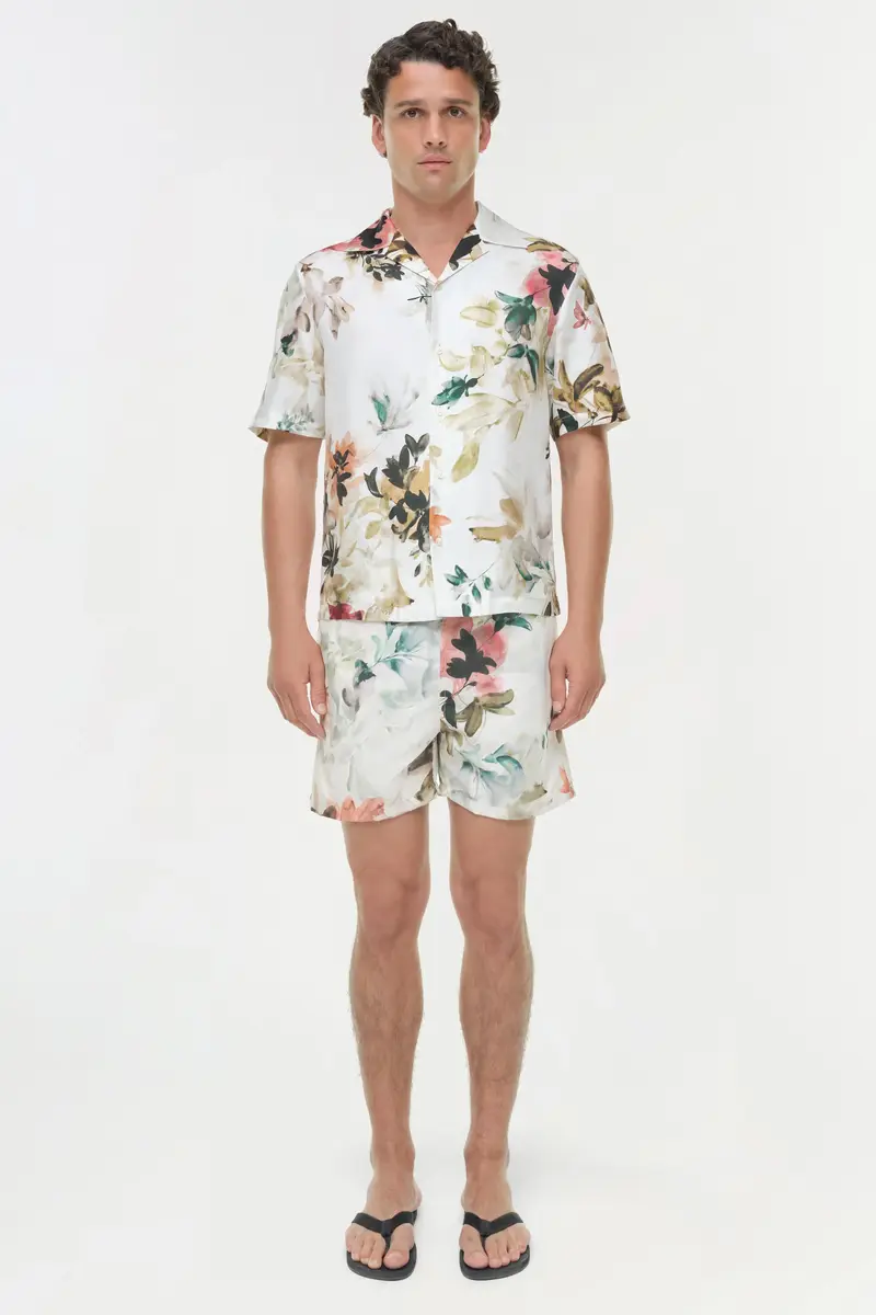 Simkhai Casper Floral Printed Silk Shirt | Thumbnail 6 Simkhai Casper Floral Printed Silk Shirt | Thumbnail 6