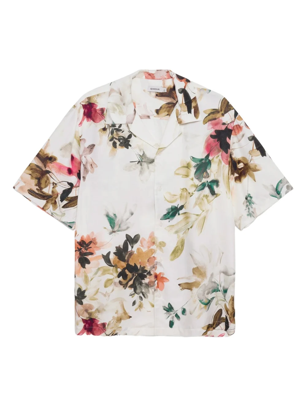 Casper Floral Printed Silk Shirt Casper Floral Printed Silk Shirt