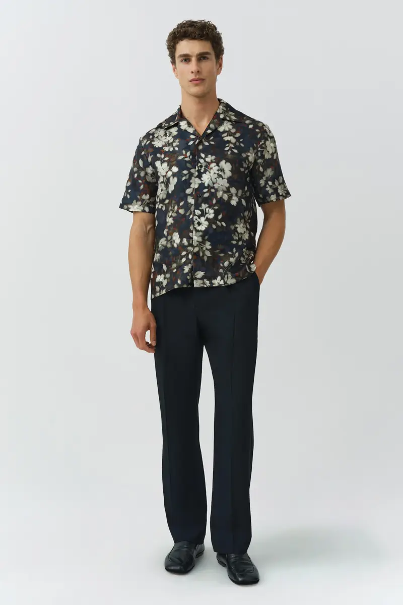Simkhai Casper Printed Silk Shirt | Thumbnail 2 Simkhai Casper Printed Silk Shirt | Thumbnail 2