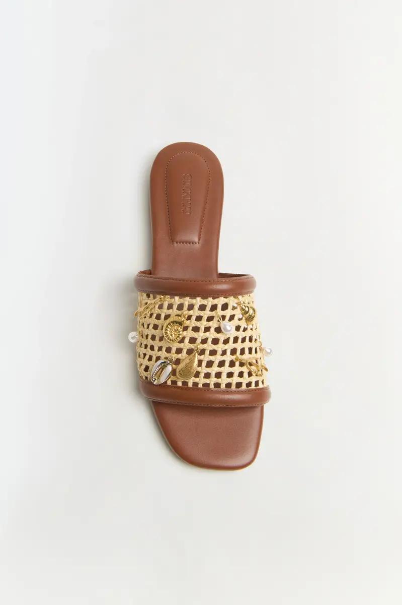 Simkhai Caspian Raffia Netted Flat Sandal | Thumbnail 2 Simkhai Caspian Raffia Netted Flat Sandal | Thumbnail 2