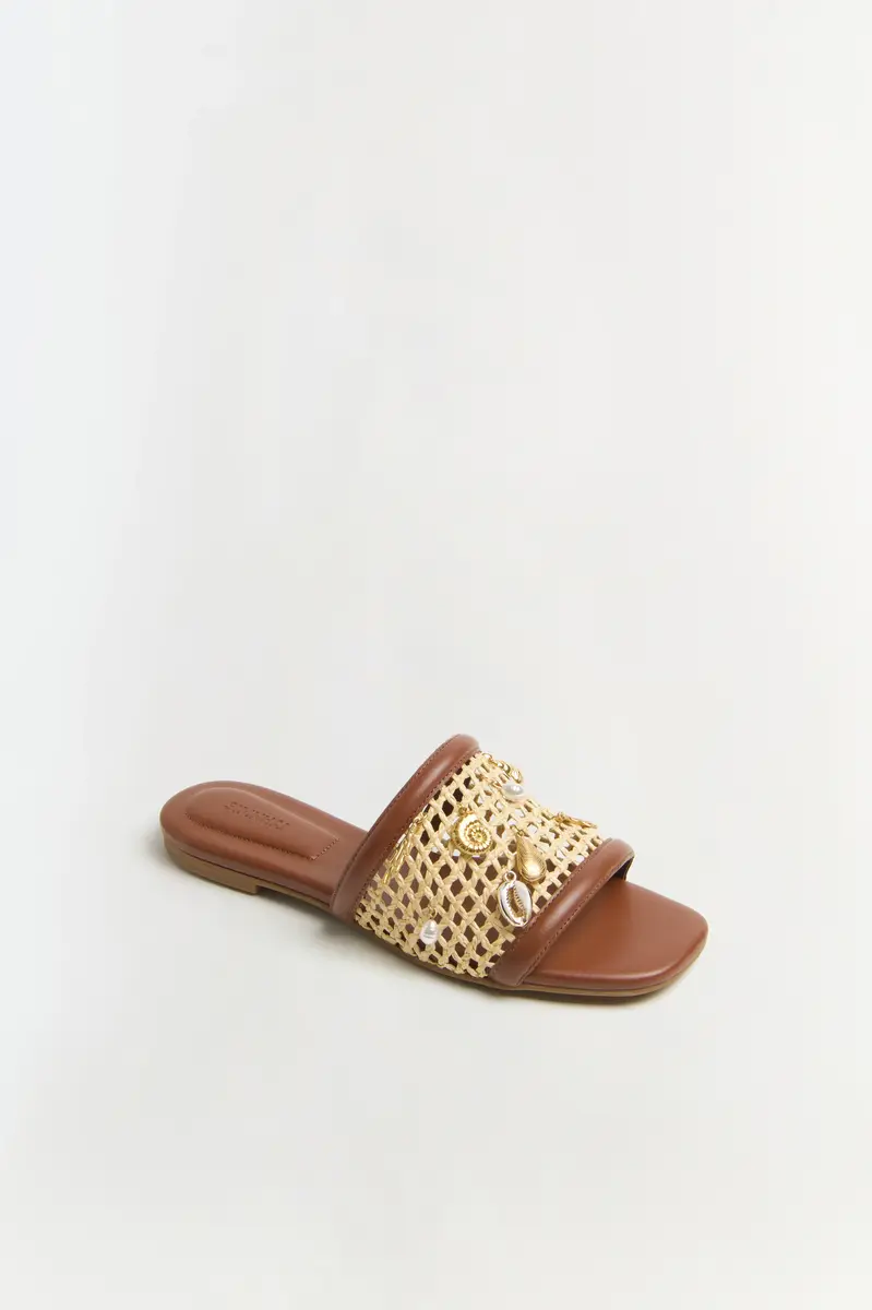 Simkhai Caspian Raffia Netted Flat Sandal | Thumbnail 3 Simkhai Caspian Raffia Netted Flat Sandal | Thumbnail 3