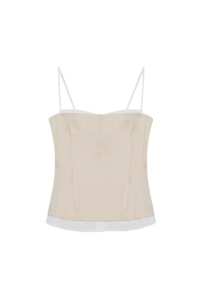 Simkhai Cayden Linen Bustier Top