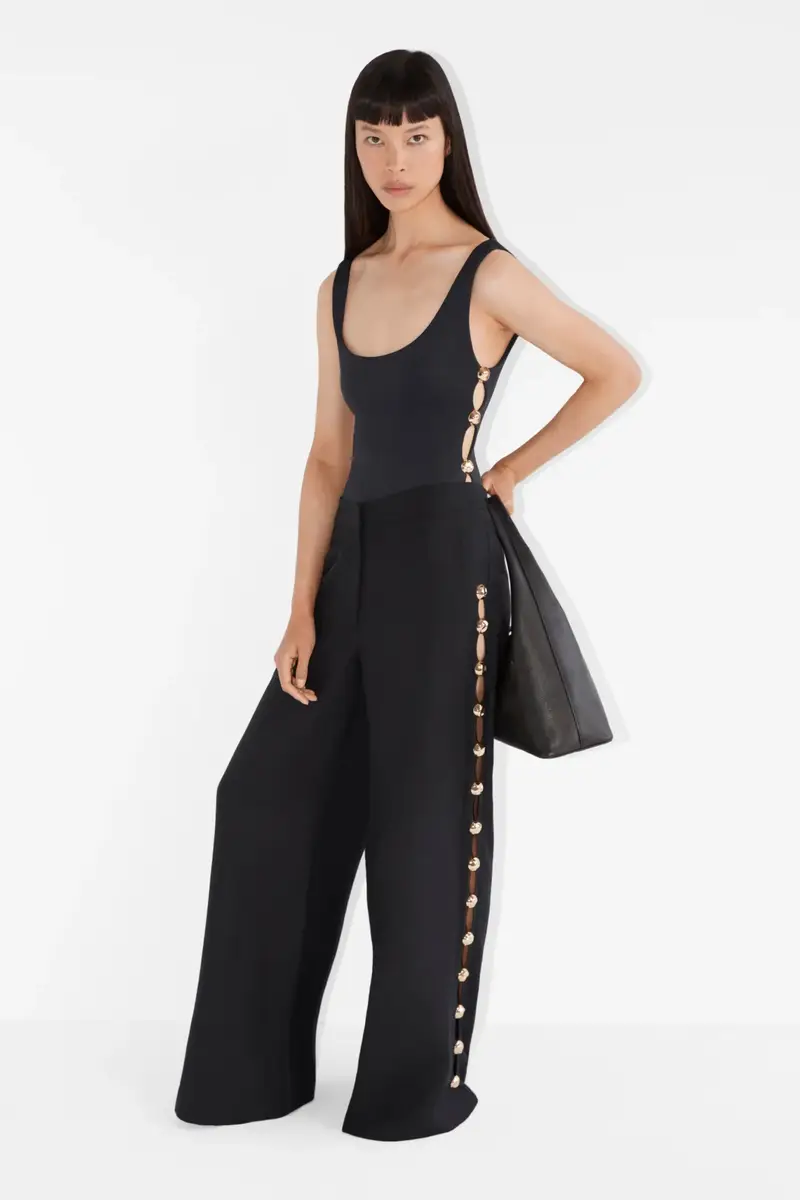 Simkhai Cayman Studded Linen Wide Leg Pant | Thumbnail 2 Simkhai Cayman Studded Linen Wide Leg Pant | Thumbnail 2