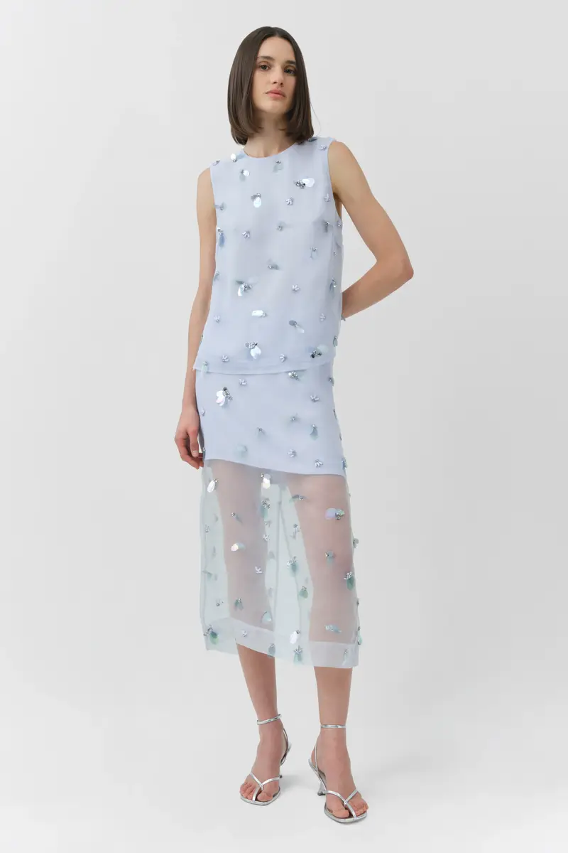 Simkhai Celia Embellished Organza Top | Thumbnail 2
